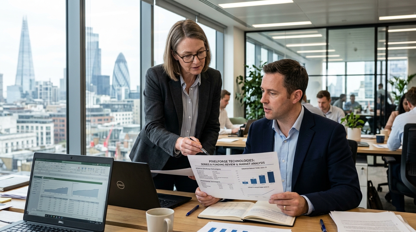 Web studio investment analysis with market reports and growth charts.